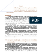 Tema 3a EL PROCESO DE IDENTIFICACIÓN Y DE VALORACIÓN DE LAS NECESIDADES EDUCATIVAS ESPECIALES.doc