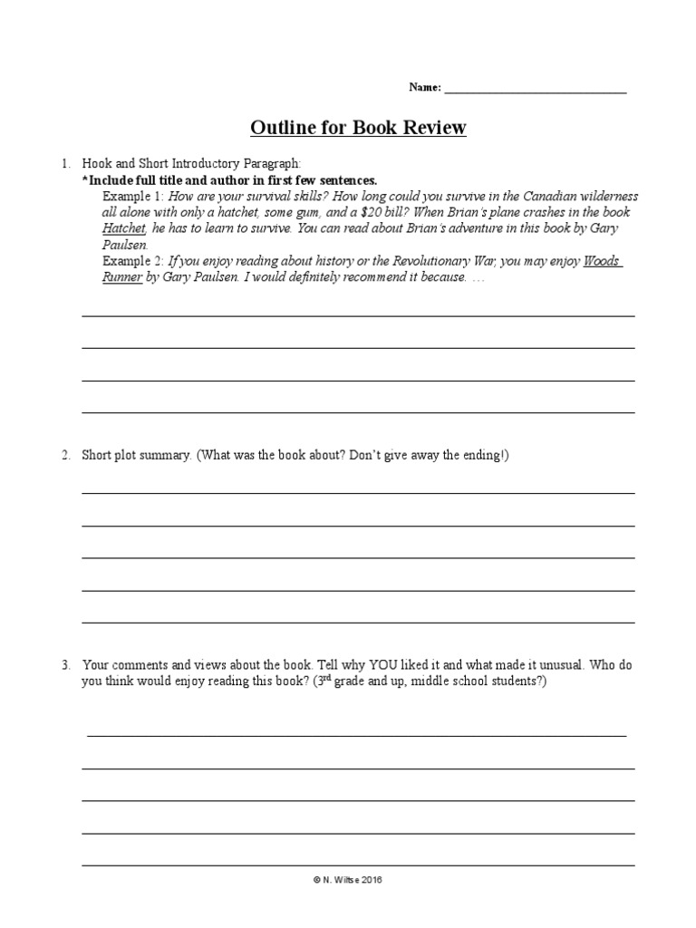 book-review-outline-pdf