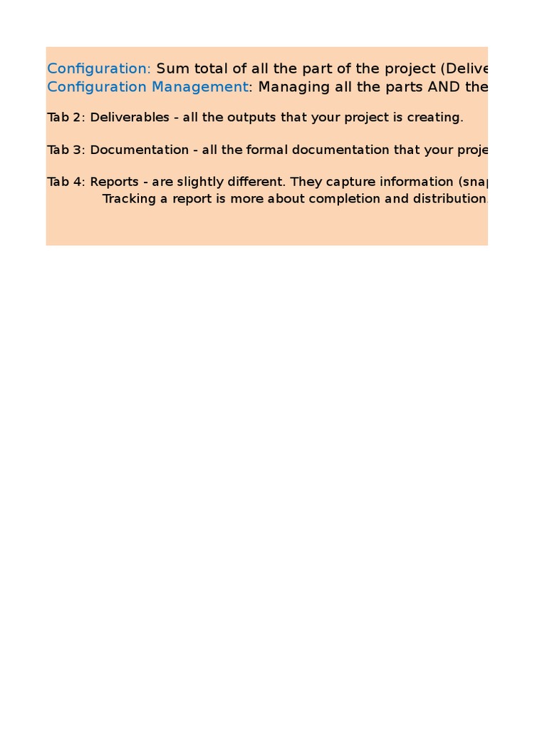 Configuration Spreadsheet | PDF