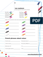The Colours: Les Couleurs: Worksheet 1