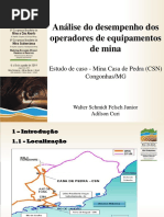 Análise Do Desempenho Dos Operadores de Equipamentos de Mina
