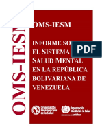 OMS - Informe Sobre El Sistema de Salud Mental en Venezuela 2013