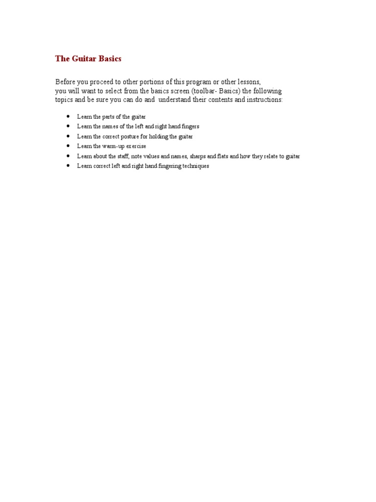 Beginner Guitar Essentials | PDF