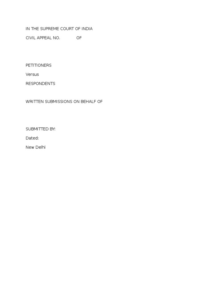 Written Submission Before Honble SC | PDF