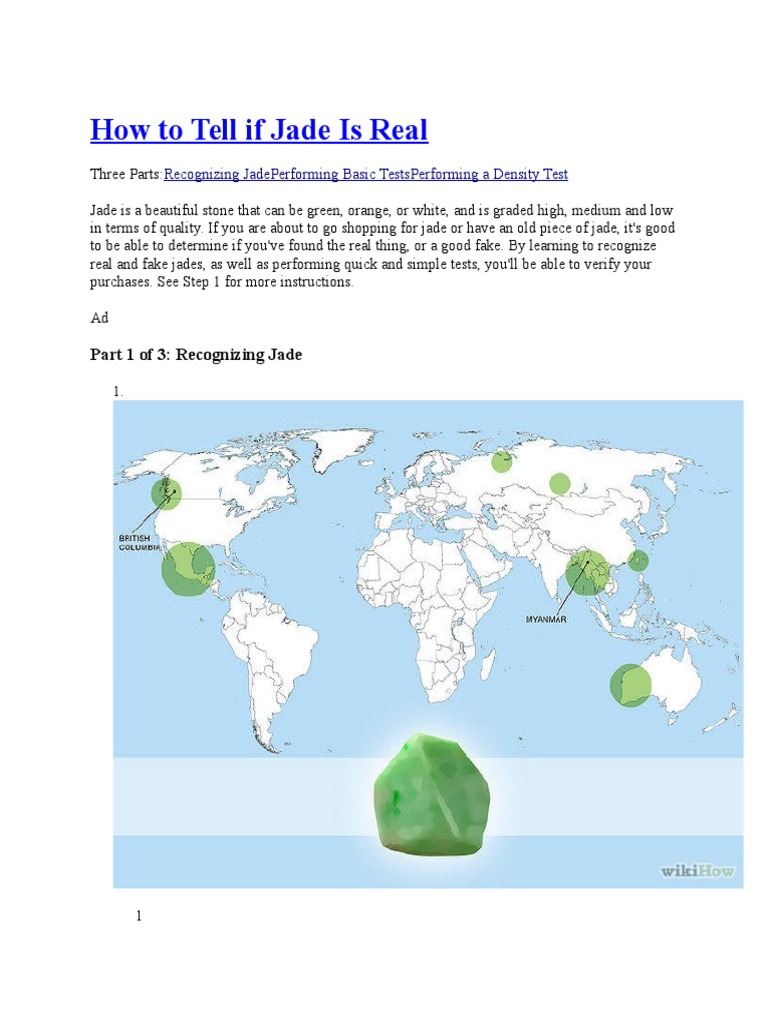 How To Tell If Jade Is Real | PDF | Gemstone | Jewelry