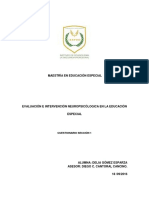 -ee-evaluación e Intervención Neuropsicólogica en La Educación Especial- Cuestionario Sesión 1–