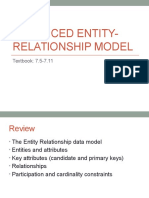 Enhanced Entity-Relationship Model: Textbook: 7.5-7.11