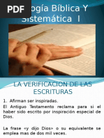 Teologia Biblica y Sistematica I, Clase 3