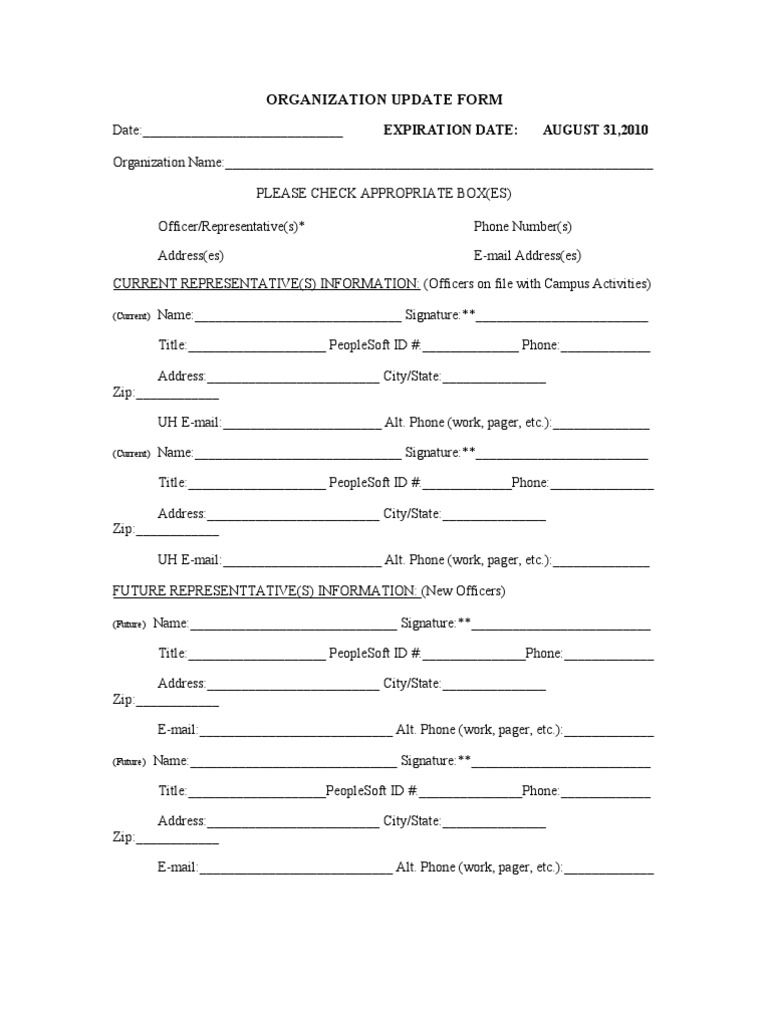 Organization Update Form Submission | PDF | Email Address | Zip (File ...