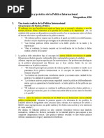 Resumen "Teoría y práctica de la Política Internacional", Morgenthau