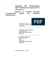 Title: Investigating The Relationship Between Flexible Working Arrangements & Employee Performance