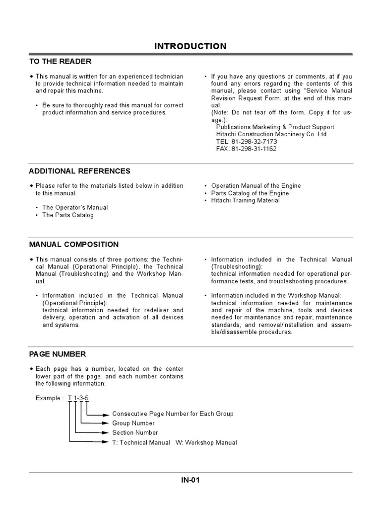 ZX330-Series (ZX330W) Workshop Manual | PDF | Personal Protective