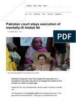 Pakistan Court Stays Execution of Mentally-Ill Imdad Ali - BBC News