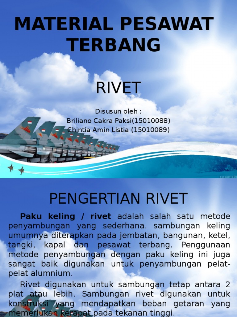 Jenis dan Fungsi Paku Rivet Pesawat | PDF