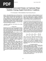 Effect Horizontal Drain on Upstream Due to Rapid Drawdown