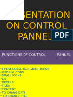 Presentation On Control Pannel