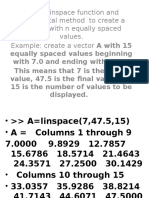 USE of Linspace Function and Incremental Method To Create A Vector A With N Equally Spaced Values. Example: Create A Vector A With 15