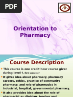 1 Orientation To Pharmacy Leture 1