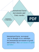 International Factor Movements and Entry Modes: Presented By: Ishpreet Jasmine Rahul Rajat Presented To DR Deepa Kapoor