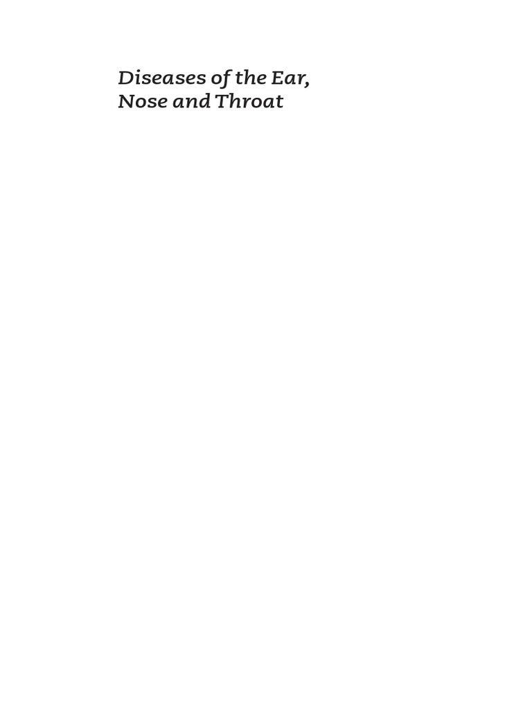 ENT Lecture Notes | PDF | Hearing Loss | Ear
