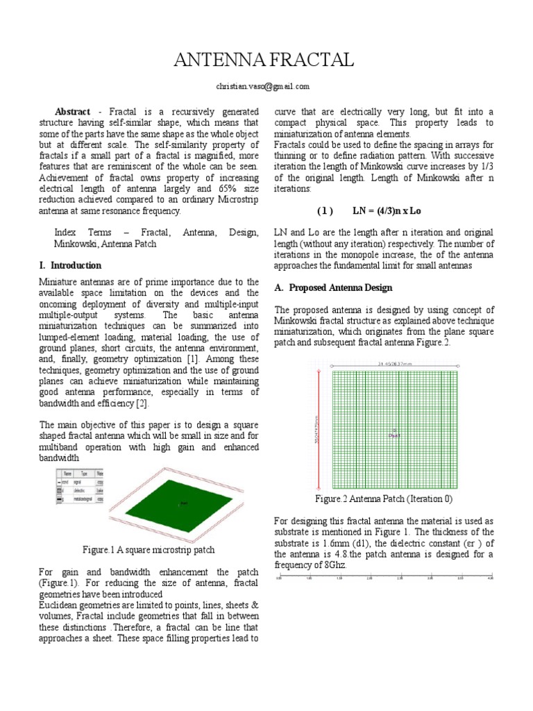 Antenna Fractal | PDF | Fractal | Antenna (Radio)