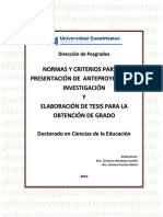 Normas y Criterios para Anteproyectos y Tesis Investigacion Uca