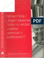 Sobre La Verdad. Validez Universal o Justificacion - Rorty & Habermas