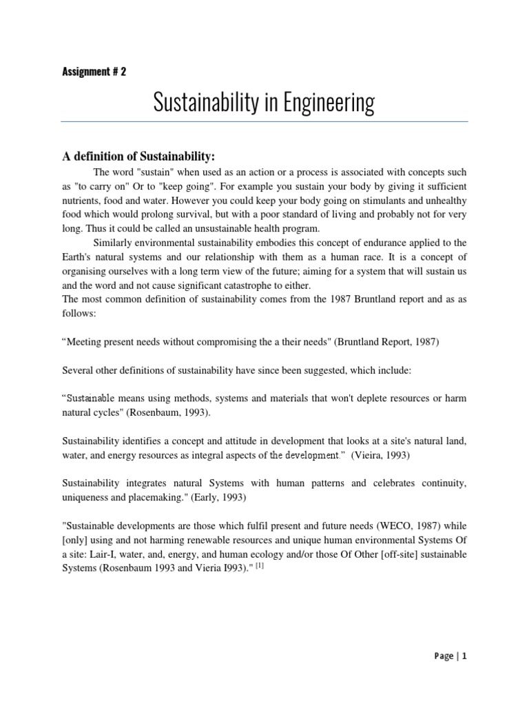Defining Sustainability in Engineering | PDF