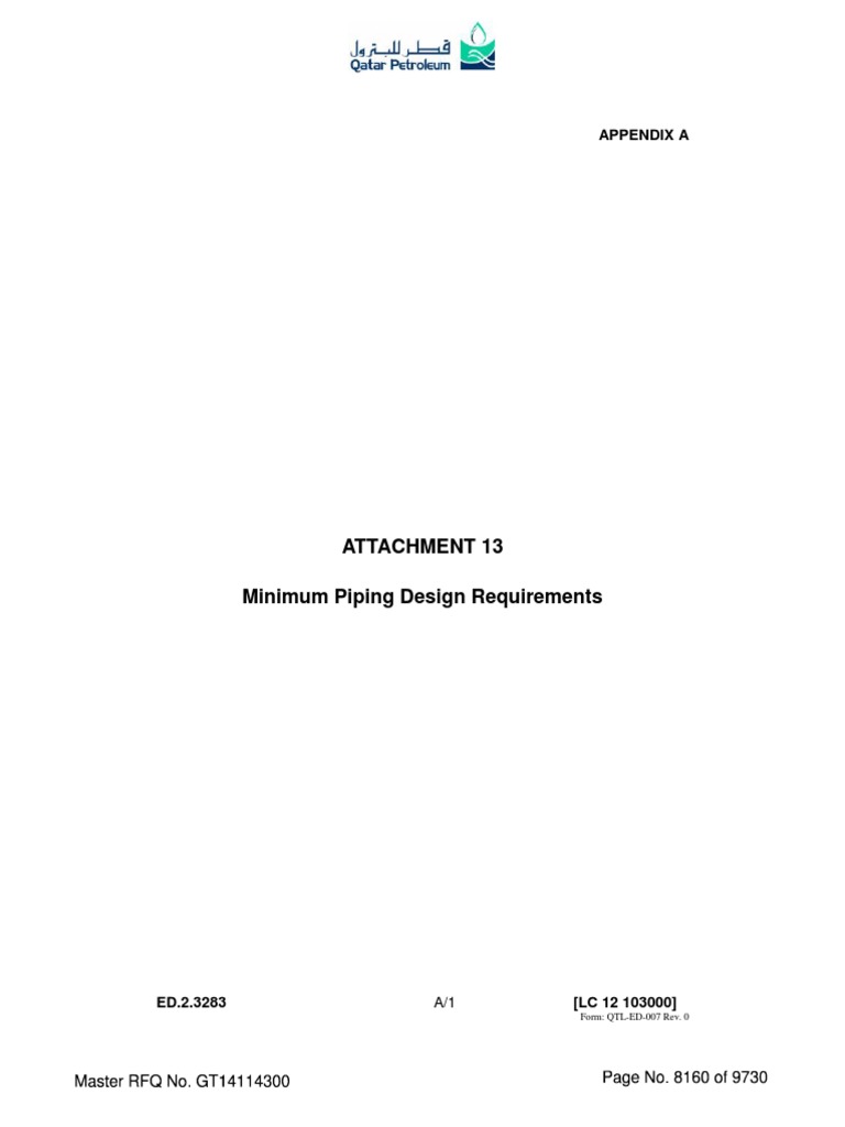 Minimum Piping Design Standards | PDF | Valve | Pipe (Fluid Conveyance)