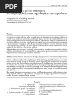 Planejamento e gestão estratégica de relações públicas nas organizações contemporâneas