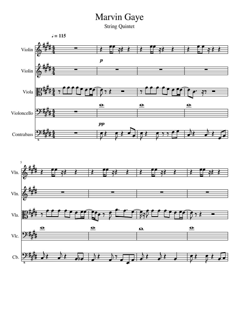 Marvin Gaye: String Quintet | PDF | Continuous Pitch Instruments ...