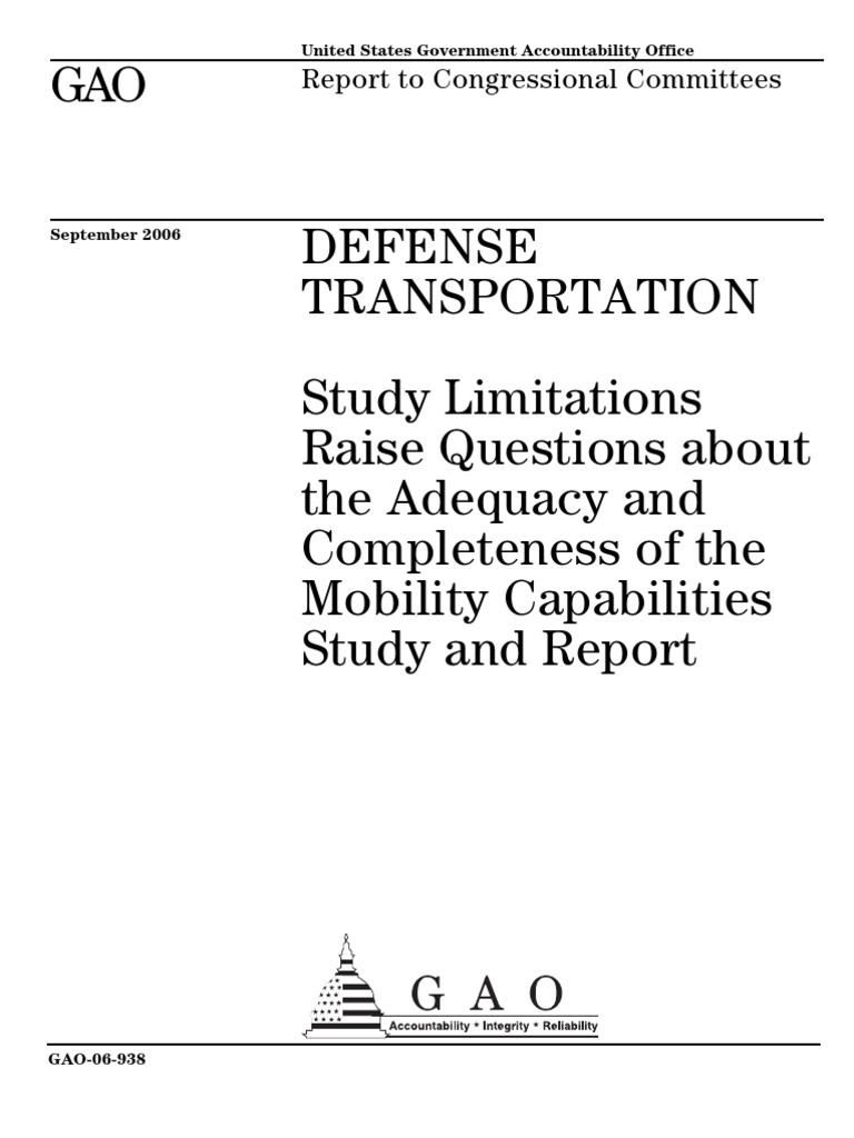 GAO Report on Mobility Military Verification And Validation