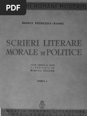 Bogdan Petriceicu Hasdeu Scrieri Literare Morale și Politice