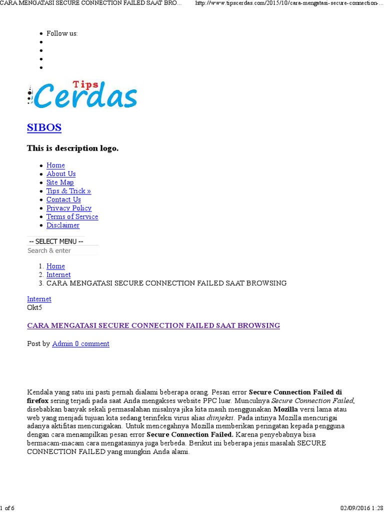 Cara Atasi Secure Connection Failed | PDF | Karier & Perkembangan ...