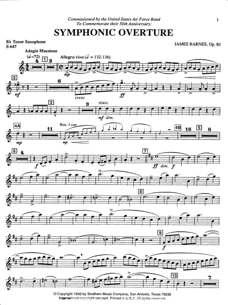 ● 吹奏楽楽譜 バーンズ / Symphonic Overture Symphonic Overture | PDF