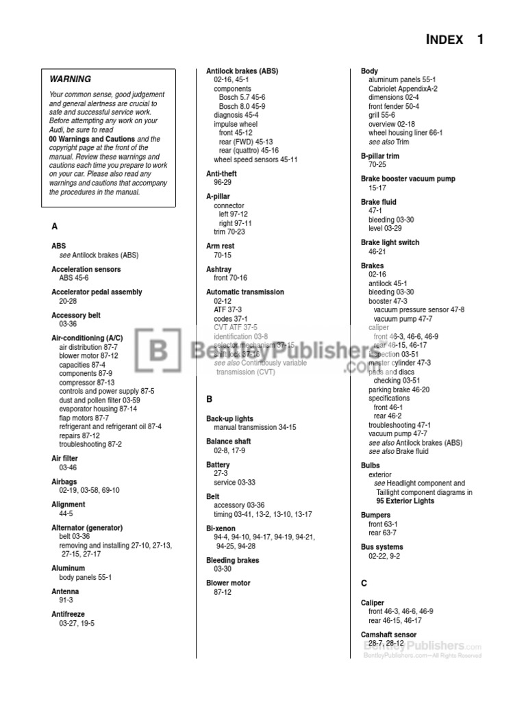 AUDI A4 B7 SERVICE MANUAL PDF intelligence overview