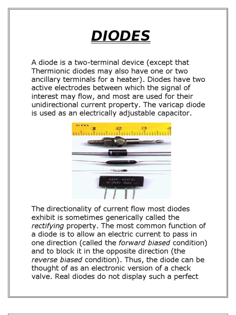 Functions and Types of Diodes | PDF | Diode | P–N Junction