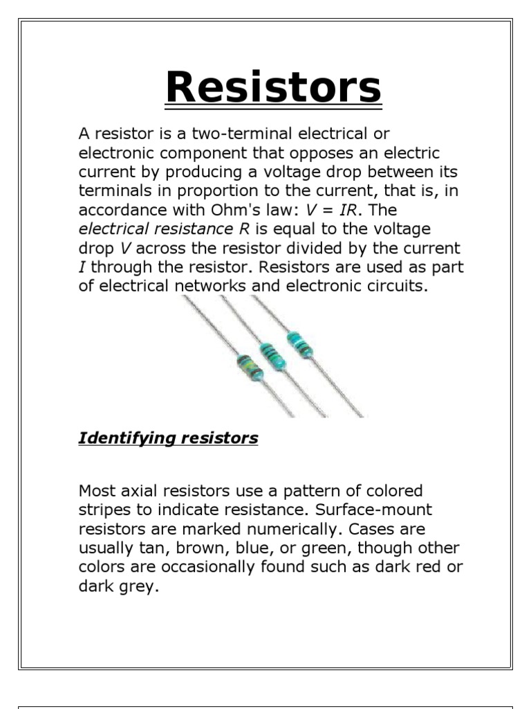 Understanding Resistors and Their Types | PDF | Resistor | Series And ...