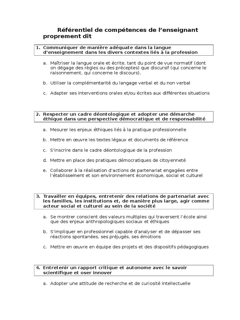 Référentiel Des Emplois Et Des Compétences Pdf