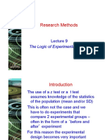 Research Methods: The Logic of Experimental Design