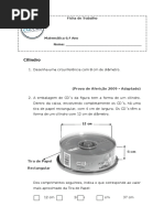 Ficha Mat.6. - Cilindro e Circunferência Exercicios de Prova de Aferição