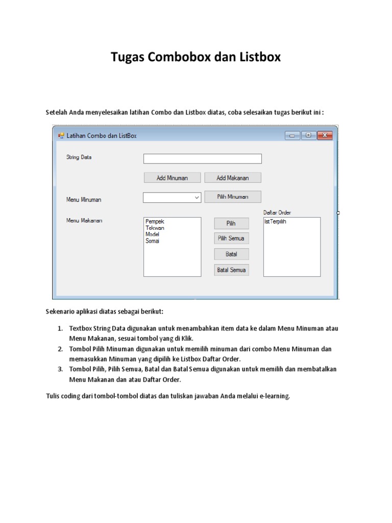 Tugas Combobox Dan Listbox | PDF