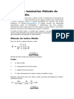 Cálculo luminotécnico pelo método do índice médio