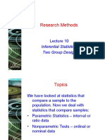 Research Methods: Inferential Statistics: Two Group Design