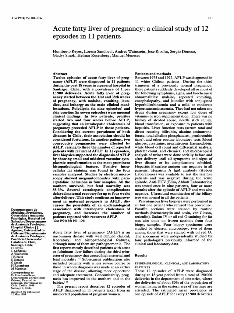 Acute Fatty Liver of Pregnancy | Download Free PDF | Liver | Medicine