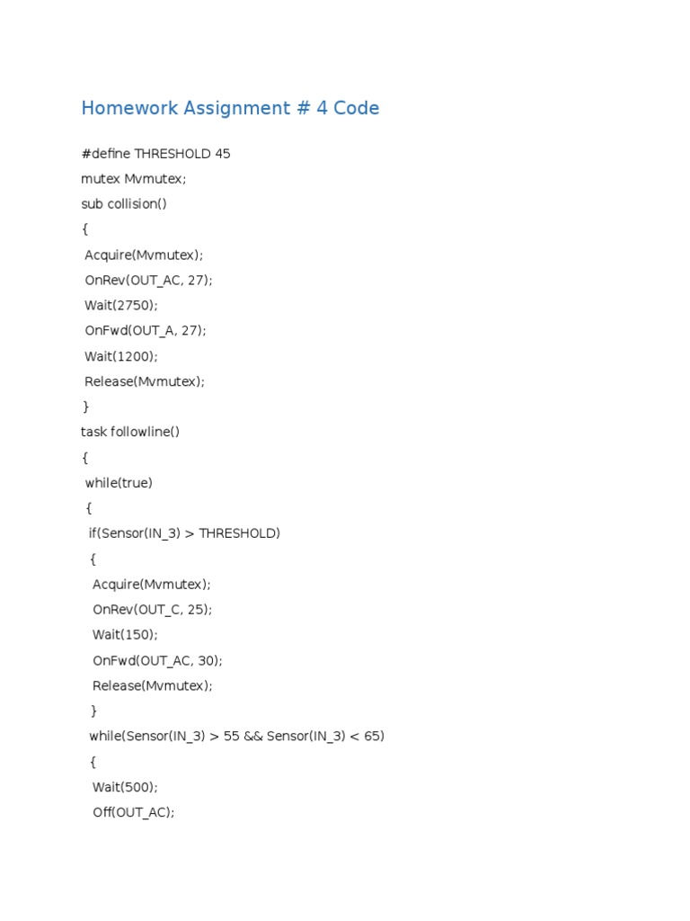 Homework Assignment 4 Code | PDF