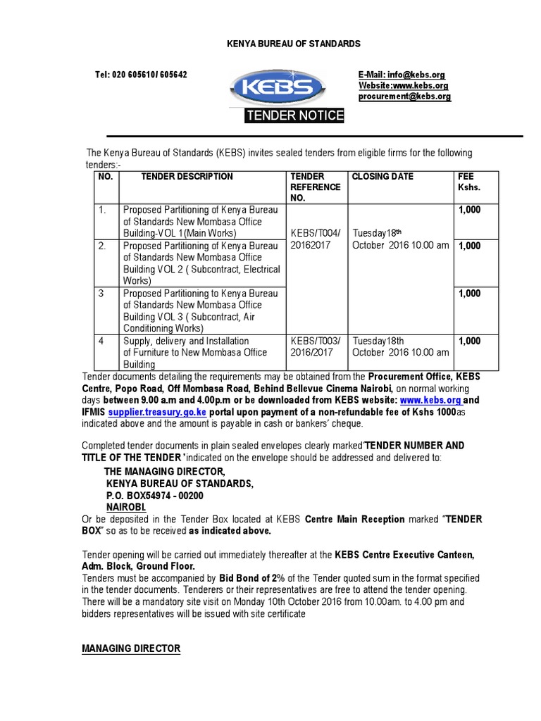 Tender Notice | PDF