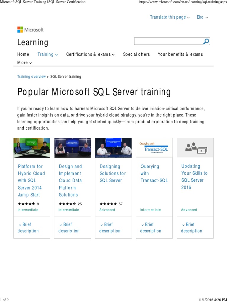 SQL Server Certification | PDF | Microsoft Sql Server | Sql