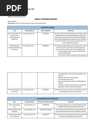Weekly Progress Report - Compilation