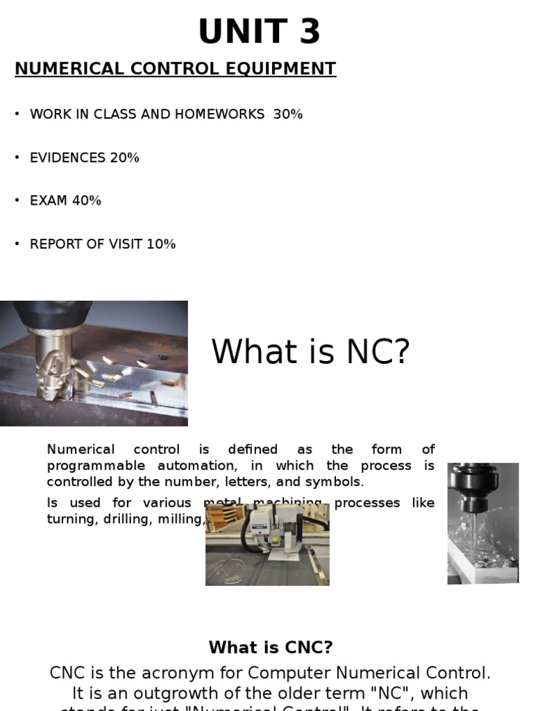 Unit 3: Numerical Control Equipment | PDF | Numerical Control | Systems ...